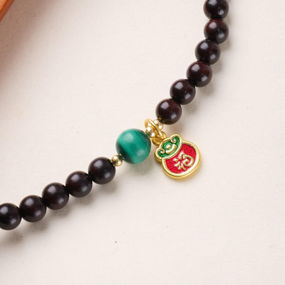 Bracelet Perles Sac d'Argent de la Prospérité & Citrouille