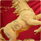 "Golden Victory" Velvet Sand Gold Horse Statue – 24K Gold Plated Feng Shui Wealth Cure (Ma Shang Fa Cai)
