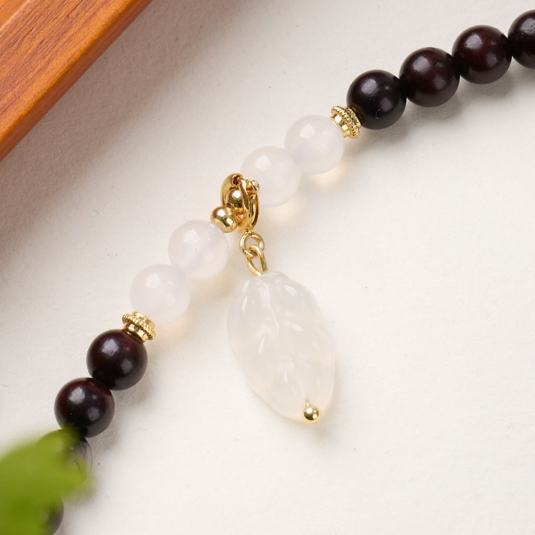 Imperial Sandalwood & Agate Leaf Bracelet