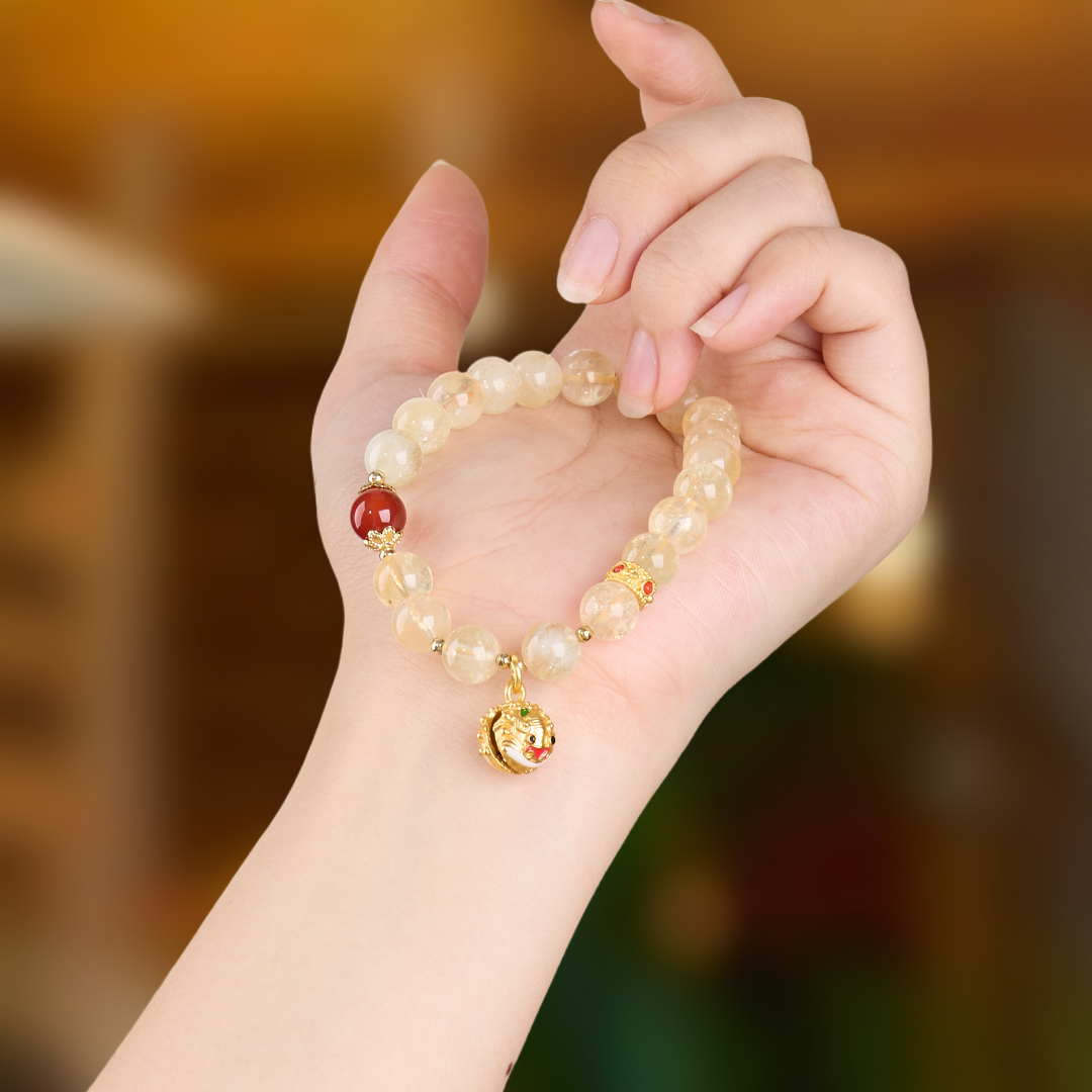 Bracelet Tigre de la Richesse en Citrine & Agate