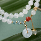 Icy Jade Ping An Kou Safety & Luck Bracelet