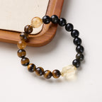 Golden Tiger Eye & Obsidian Wealth Bracelet