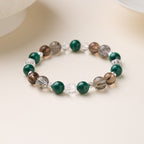 Malachit- & Schwarzes Rutilquarz-Reichtumsarmband