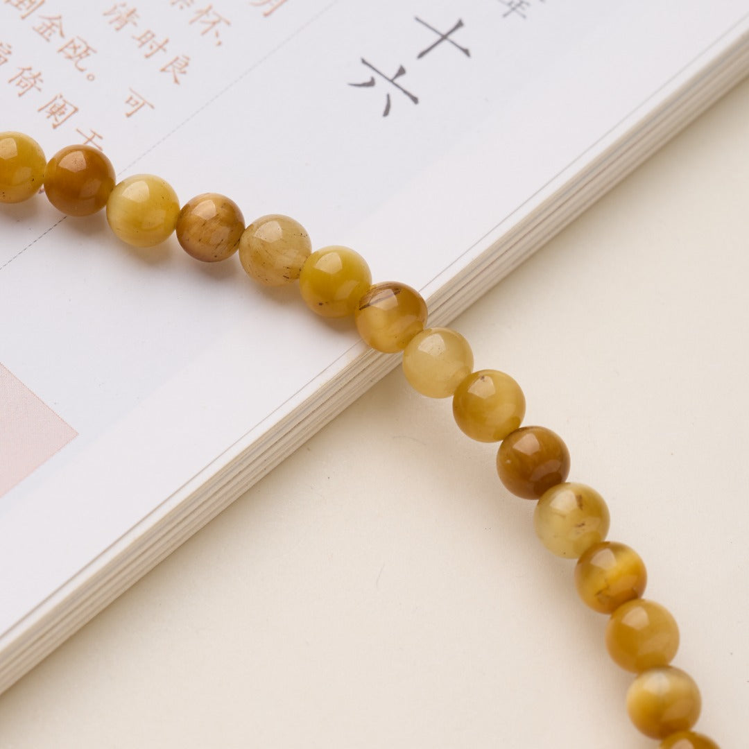 Golden Tiger Eye & Inlaid Jade Wealth Bracelet