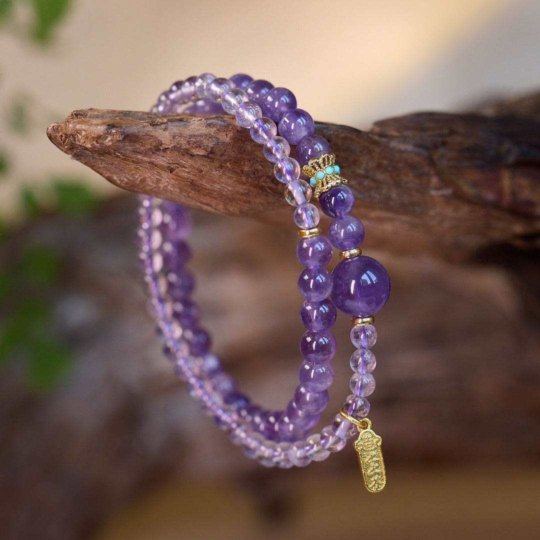 Amethyst Fortune Double-Wrap Bracelet