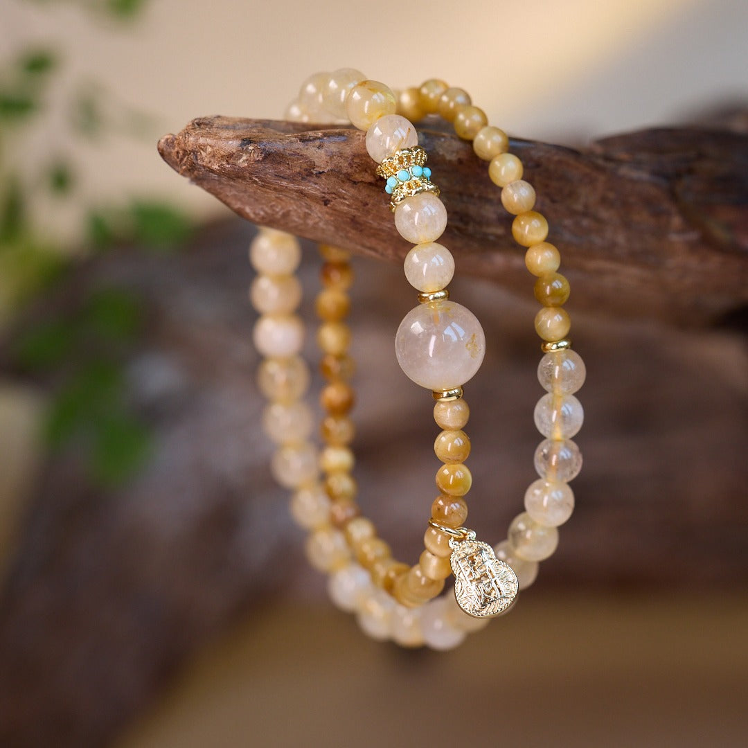 Golden Rutilated Quartz Wealth Bracelet