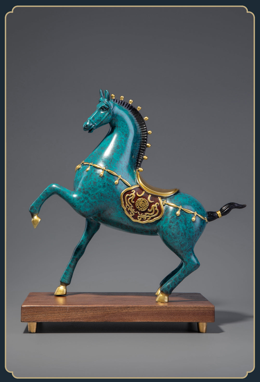 Brass Horse Statue | Zodiac Cure for Year of the Horse (Tiger, Dog, Goat) | "Immediate Wealth" Career Ornament