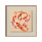 "Everlasting Abundance" (Jiu Yu Tu) Hand-Painted Canvas Art – Nine Koi Feng Shui Cure for Long-Term Wealth & Family Harmony