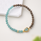 Serenes Adlerholz- und blauer Chalcedon-Kürbis-Armband