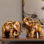 "Auspicious Duo" Resin Elephant Pair
