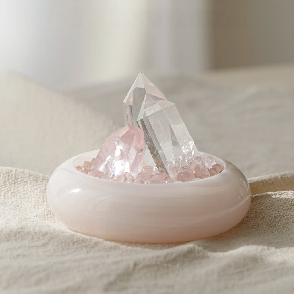 Pink Jade & Crystal Energy Basin