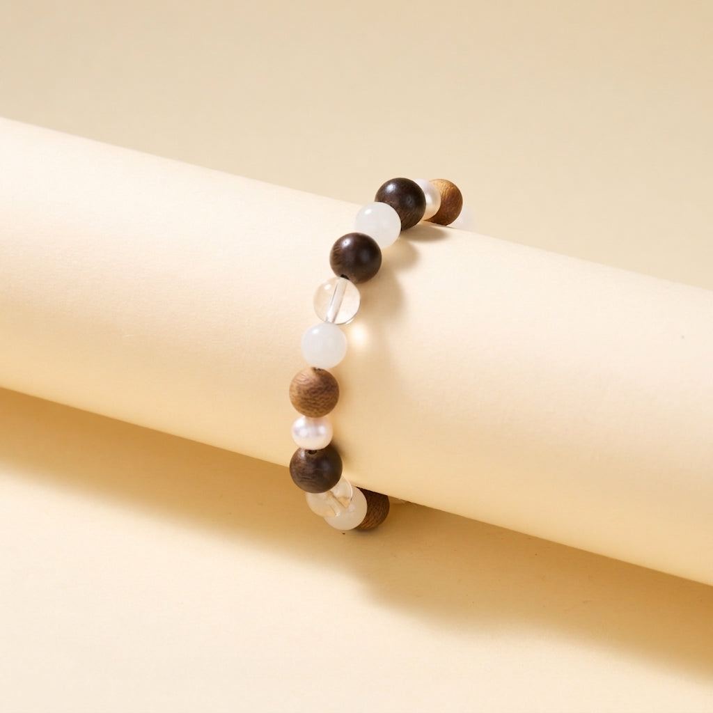 Agarwood, Jade & Pearl Serenity Bracelet