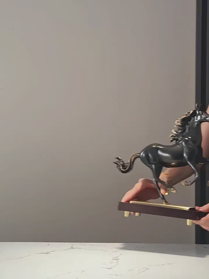 Unstoppable Spirit Solid Copper Horse Statue – Metal Element Cure for Leadership Authority & Perseverance