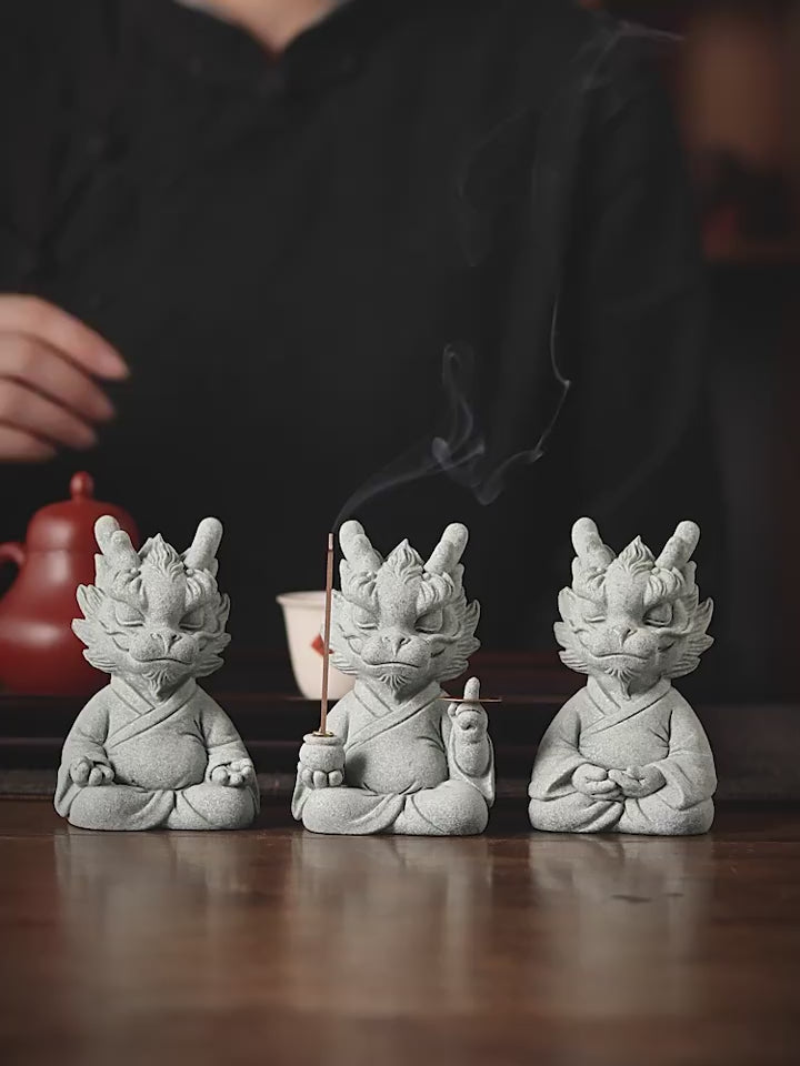 Green Sandstone Dragon Statue