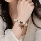 White Jade Bodhi & Lotus Pod Bracelet