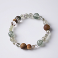 Green Rutilated Quartz & Phantom Quartz & Agarwood Bracelet