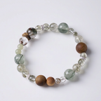 Green Rutilated Quartz & Phantom Quartz & Agarwood Bracelet
