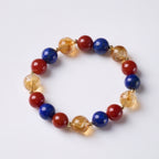 Red Agate & Golden Citrine & Lapis Lazuli Bracelet