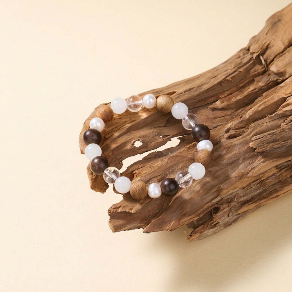 Agarwood, Jade & Pearl Serenity Bracelet
