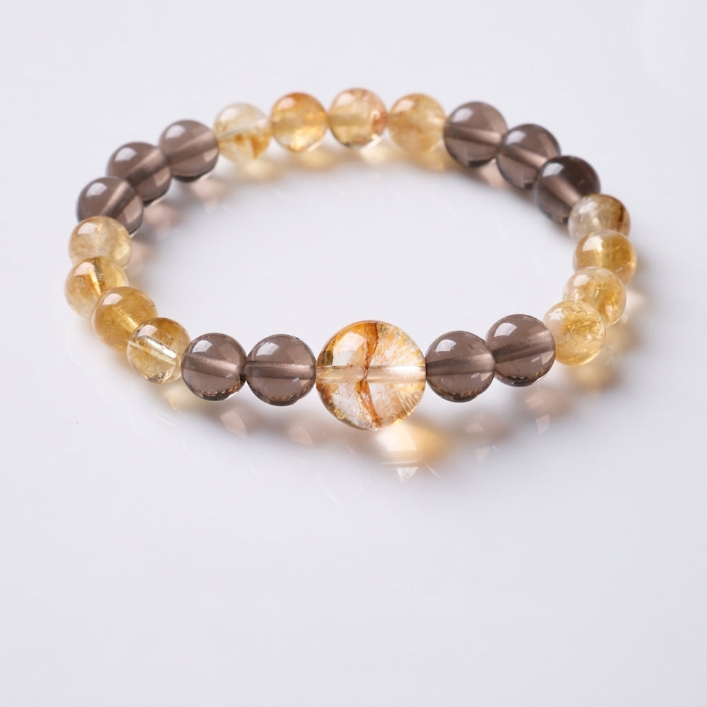 Citrine & Smoky Quartz Golden Shadow Bracelet