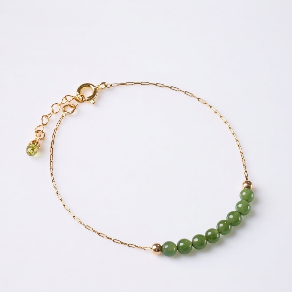 Green Jadeite Bead Chain Bracelet