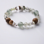 Green Rutilated Quartz & Phantom Quartz & Agarwood Bracelet