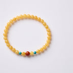 Beeswax & Southern Red Agate & Turquoise Bracelet