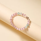 Pink Cat Eye & Tianshan Jade Bracelet