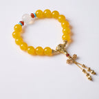 Yellow Agate & Vajra Bracelet