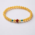 Beeswax & Southern Red Agate & Turquoise Bracelet