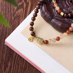 Agarwood, Jade Gourd & Color Crystal Bracelet