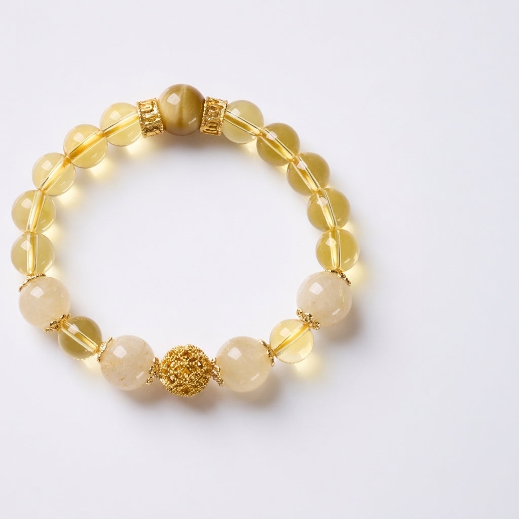 Citrine Six-Word Mantra Bracelet