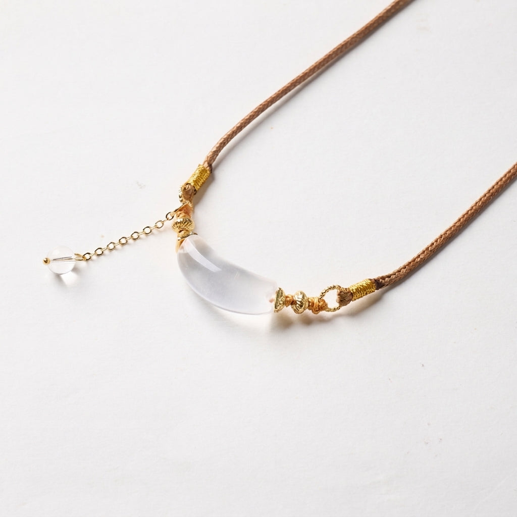 White Crystal Arch Pendant Necklace