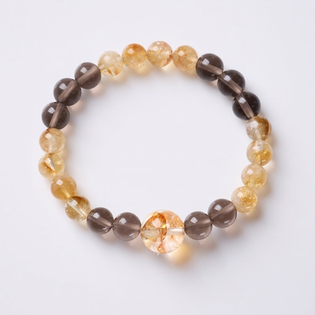 Citrine & Smoky Quartz Golden Shadow Bracelet