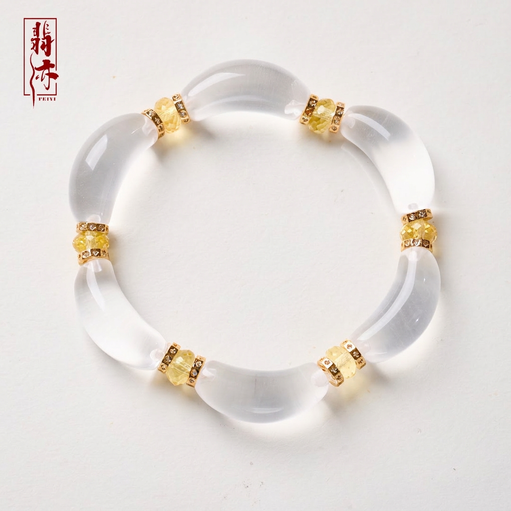 White Crystal Petal & Yellow Crystal Bracelet