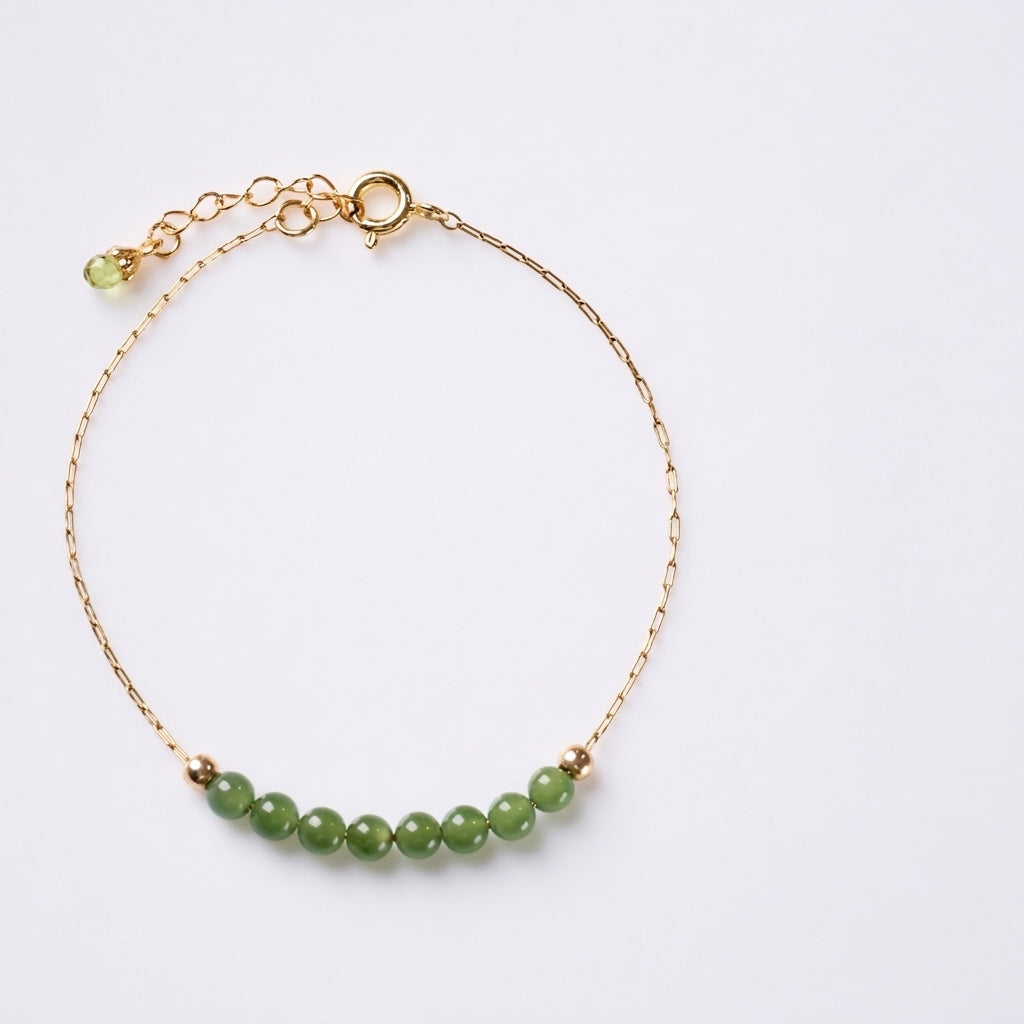 Green Jadeite Bead Chain Bracelet