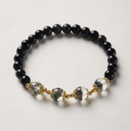 Rainbow Obsidian & Green Phantom Quartz Bracelet