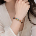 Sandalwood & Blue Jadeite Abacus Bead Bracelet