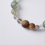 Green Rutilated Quartz & Phantom Quartz & Agarwood Bracelet