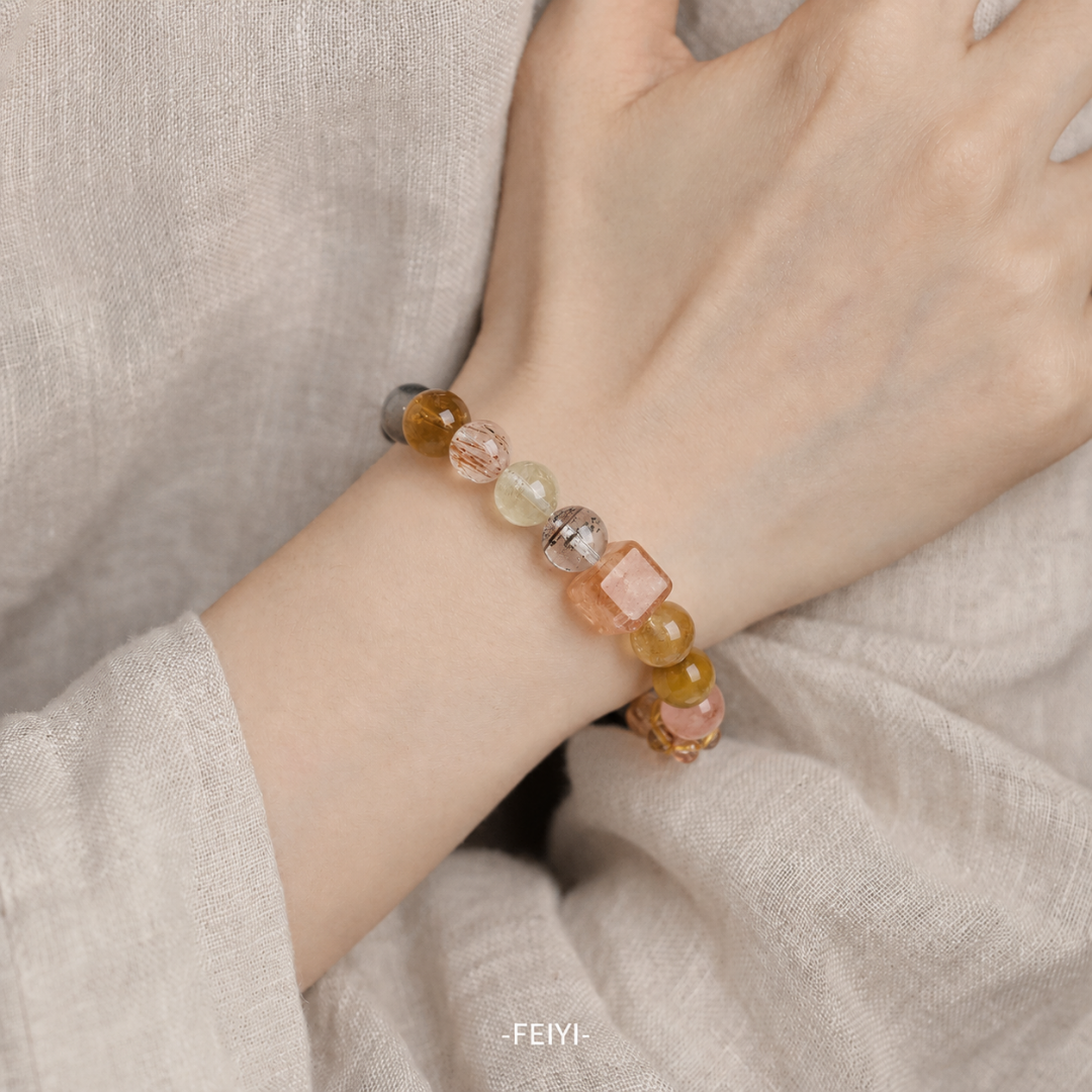 Treasure Bowl Rutilated Quartz Bracelet