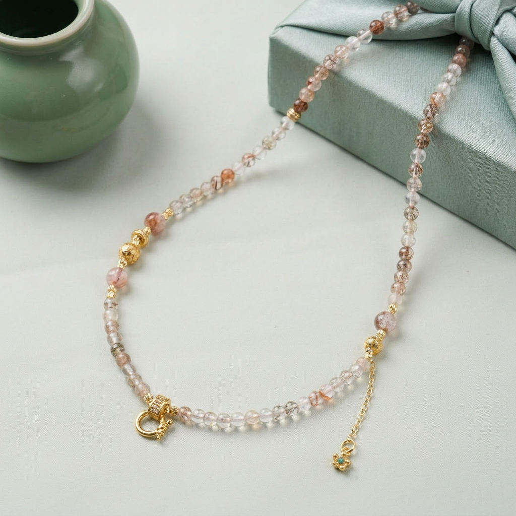 Black Gold Super Seven Crystal Fortune Ball Necklace