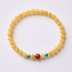 Beeswax & Southern Red Agate & Turquoise Bracelet