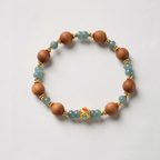 Sandalwood & Blue Jadeite Abacus Bead Bracelet