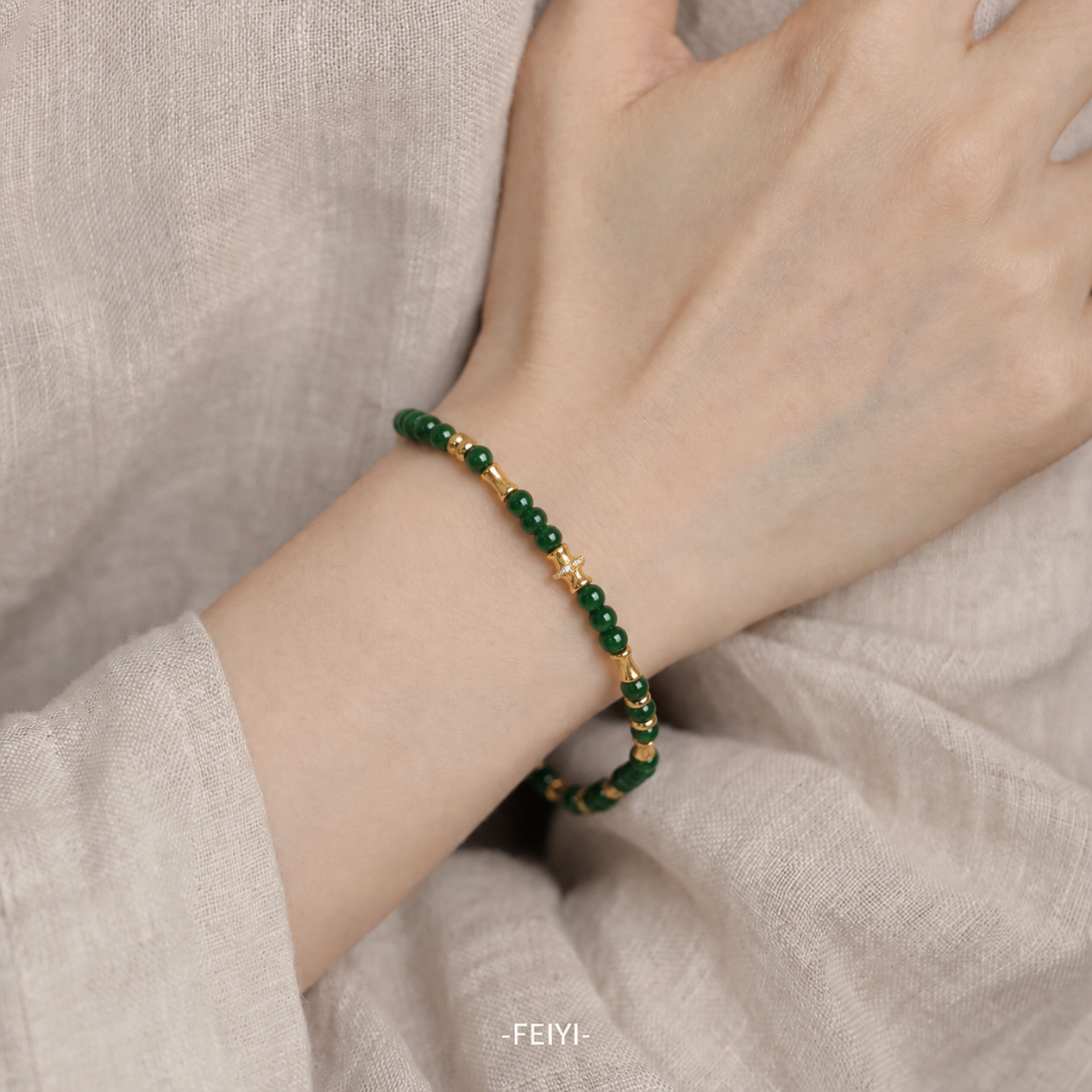 Ice Jade Bamboo Knot Bracelet