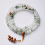 108-Bead Tianshan Jade & Sandalwood Triple-Wrap Bracelet