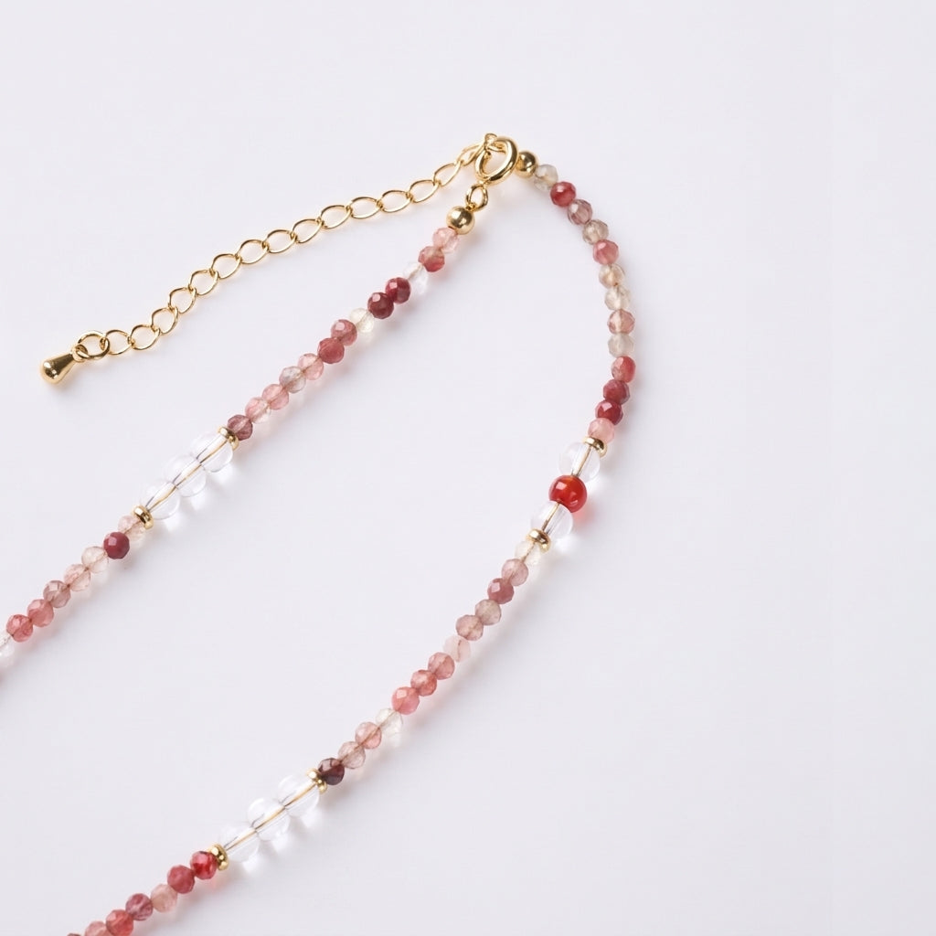 Rose Crystal & Blue Jadeite Vajra Compass Pendant Necklace