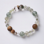 Green Rutilated Quartz & Phantom Quartz & Agarwood Bracelet