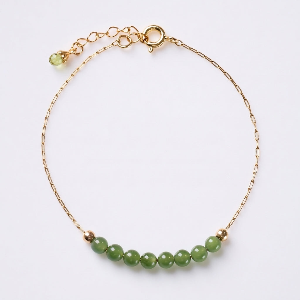 Green Jadeite Bead Chain Bracelet