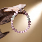Pink Cat Eye & Tianshan Jade Bracelet