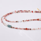 Rose Crystal & Blue Jadeite Vajra Compass Pendant Necklace